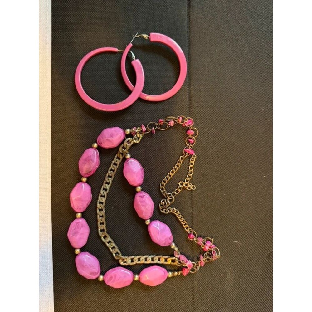 Pink Statement Jewelry Set - 2pc.